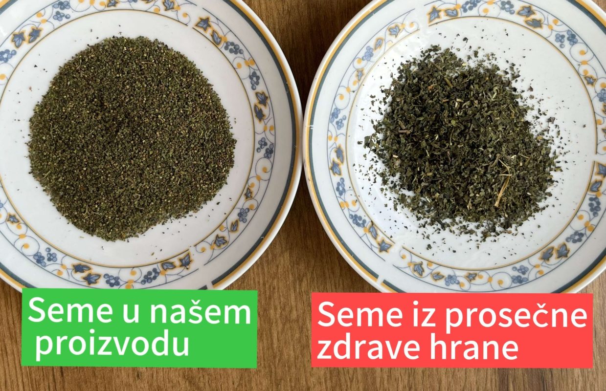 seme koprive poređenje, čisto i ono koje nije